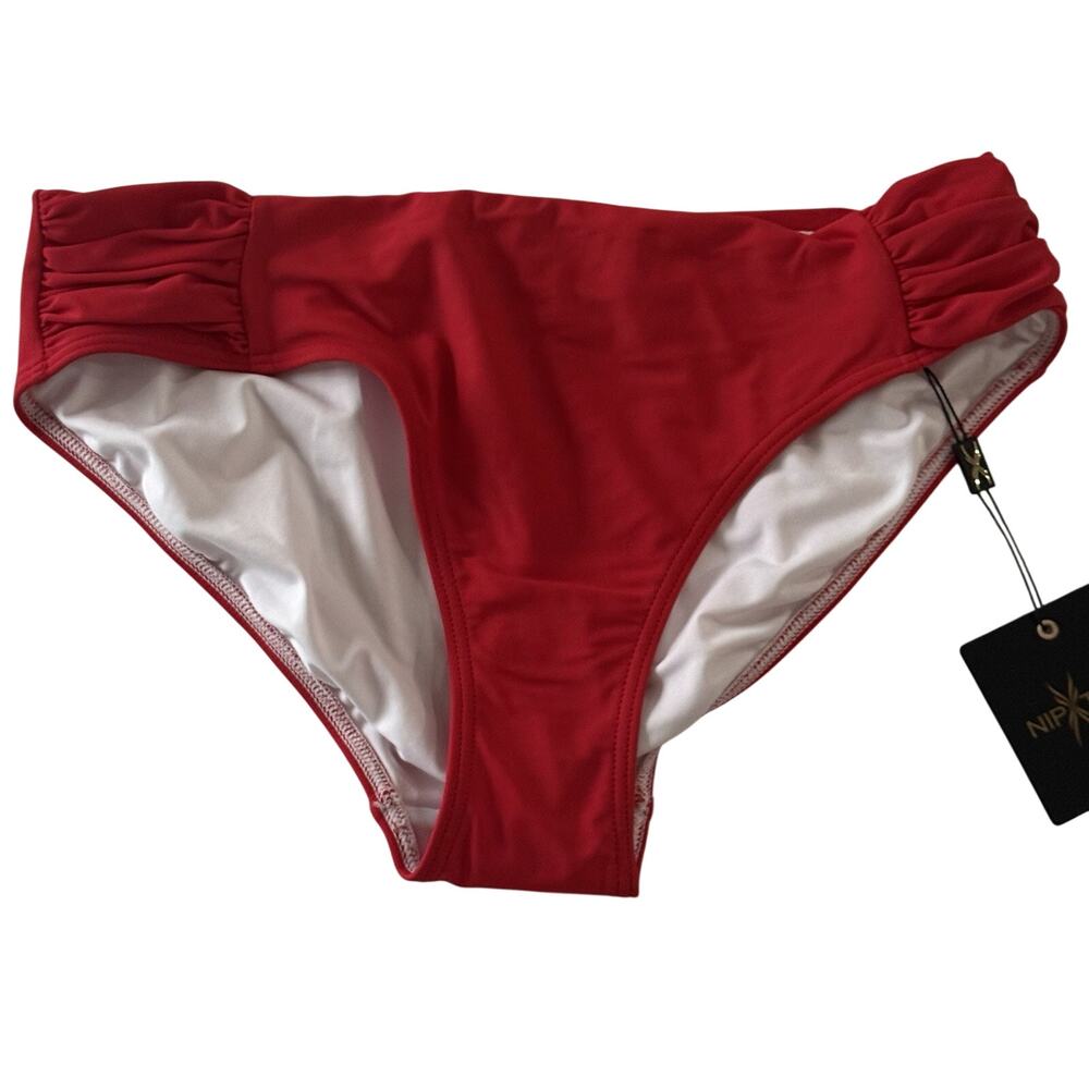 Nip Tuck Louise Bikini Bottom Tummy Control Butt Lift Sz 8 New W/Tags Red